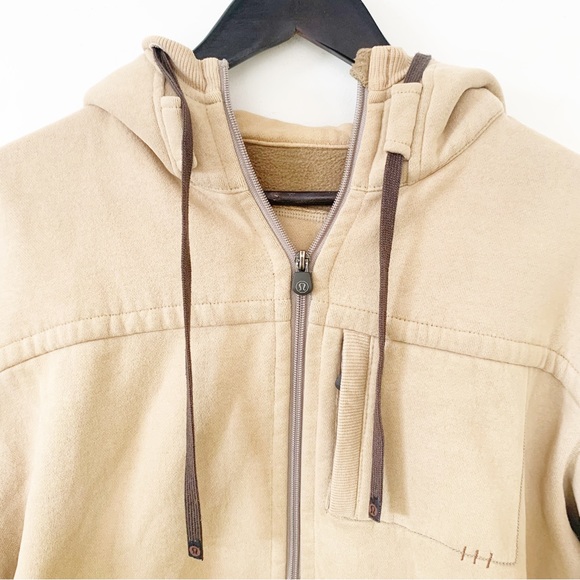 Lululemon Tan Brown Accents Full Zip Hoodie Sweater - Picture 3 of 4